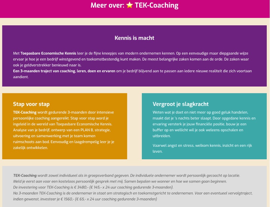 Meer weten Methode-NLO TEK-Coaching Amstelveen